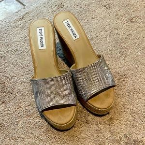 Steve Madden crystal diamond wedges.